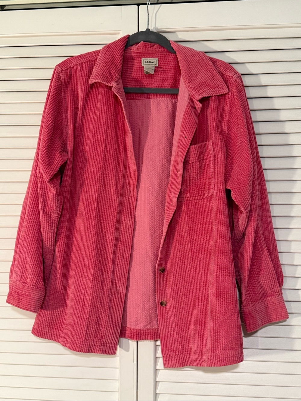L.L. Bean Pink Corduroy Shirt-Style Jacket